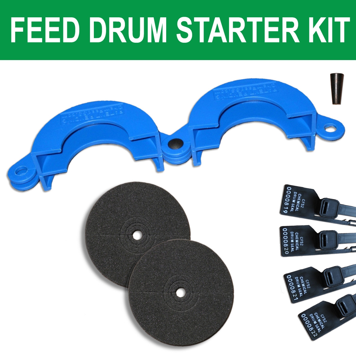 Drum Lock Safety Clamp Starter Kit, Choose Style & Color
