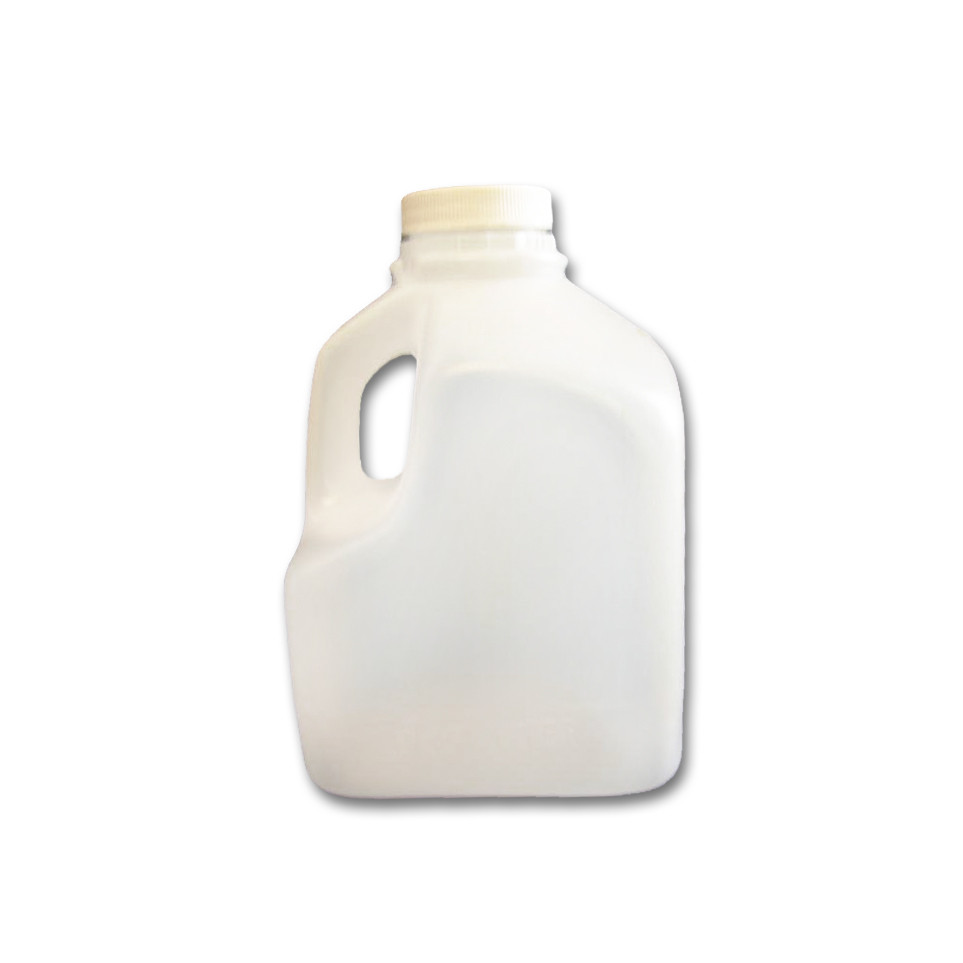 32oz (1 liter) Plastic Dairy Jug/ Juice Container, Squat Square, HDPE, case/108