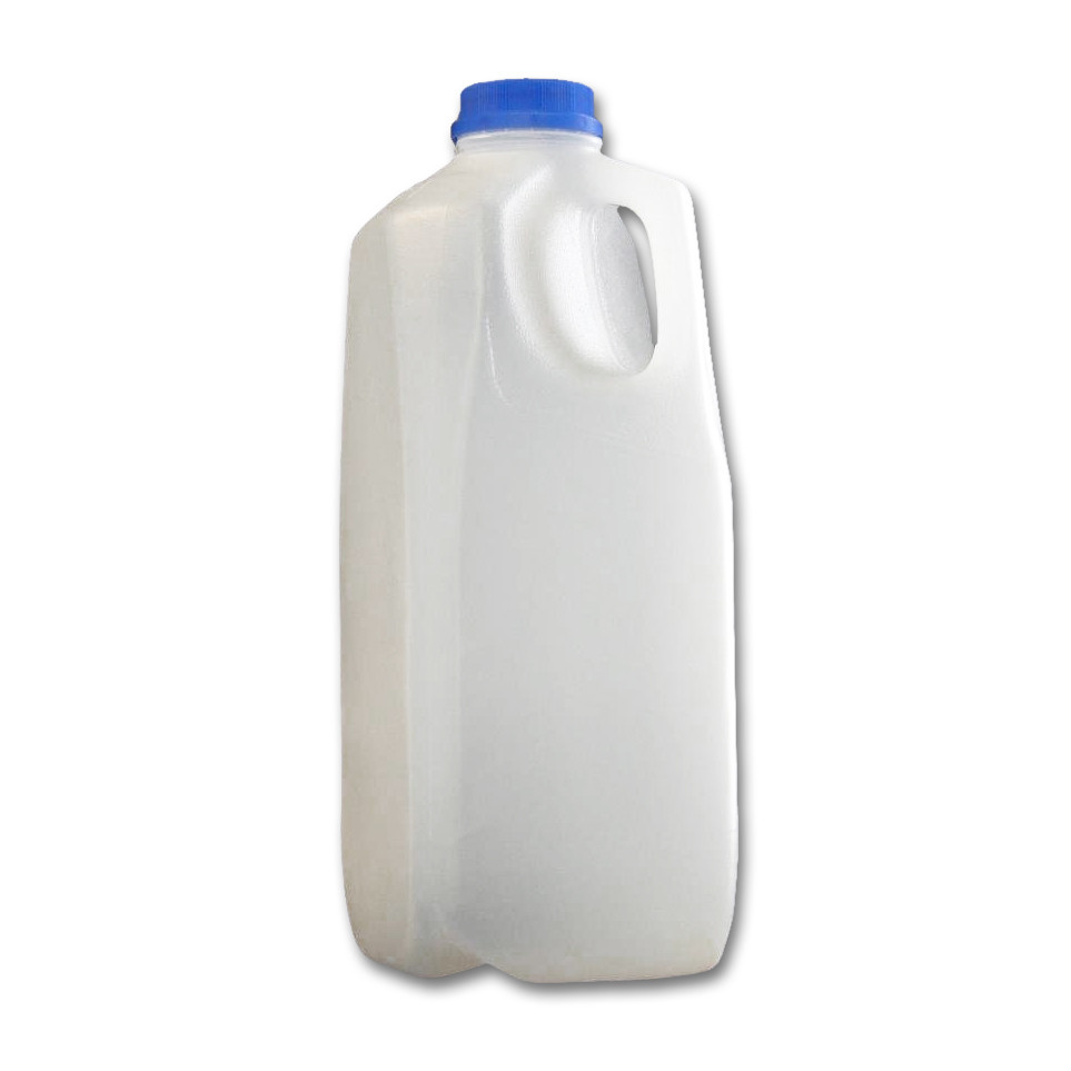 64oz (2 liter) Plastic Dairy Jug/ Juice Containers, Square, HDPE, case/40