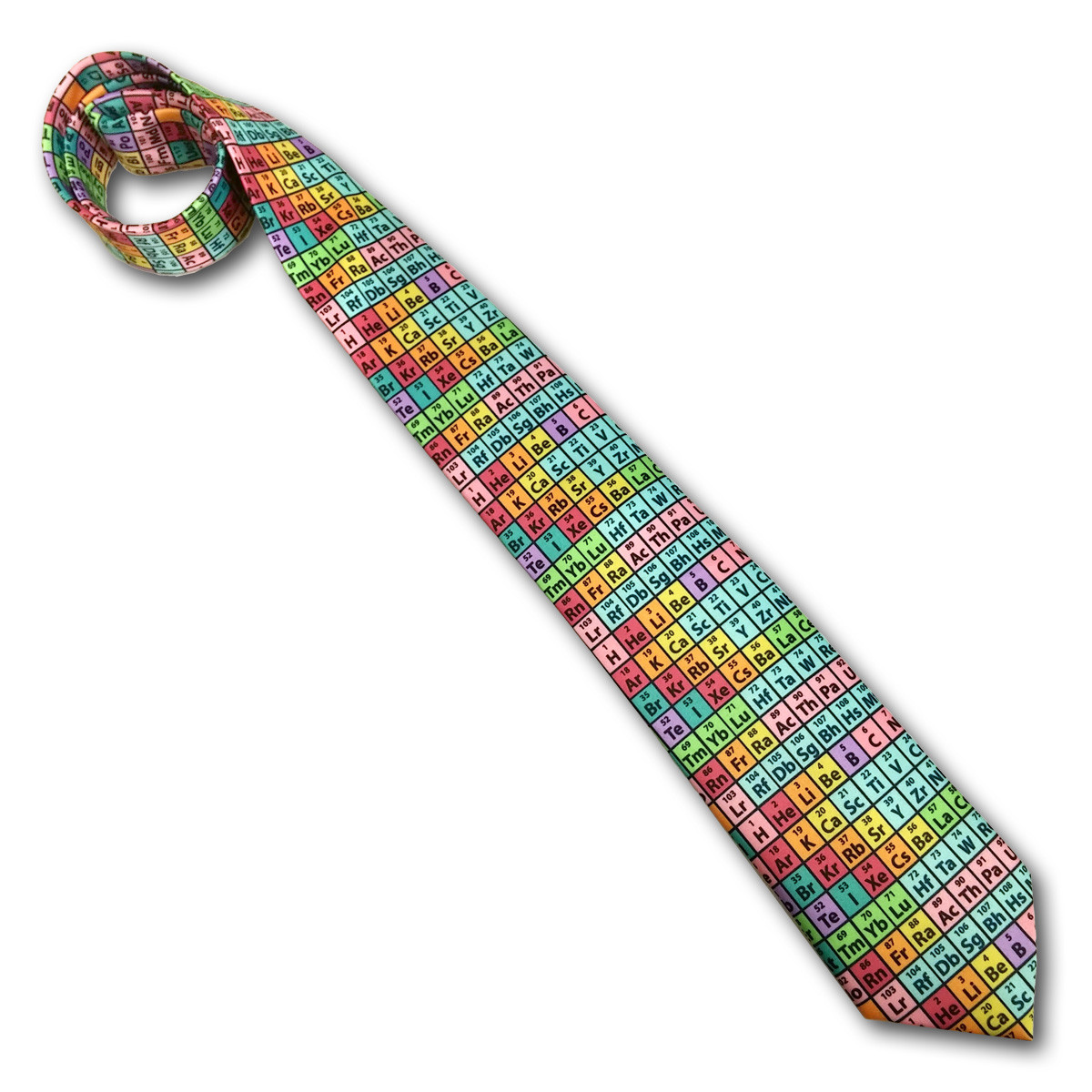Periodic Table Necktie, Rainbow Microfiber
