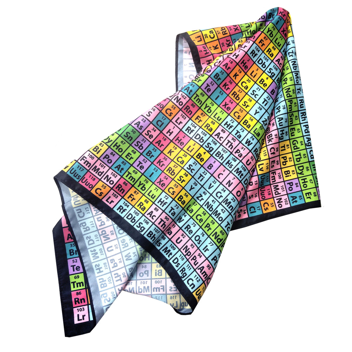 Silk Scarf, Periodic Table of Elements Rainbow