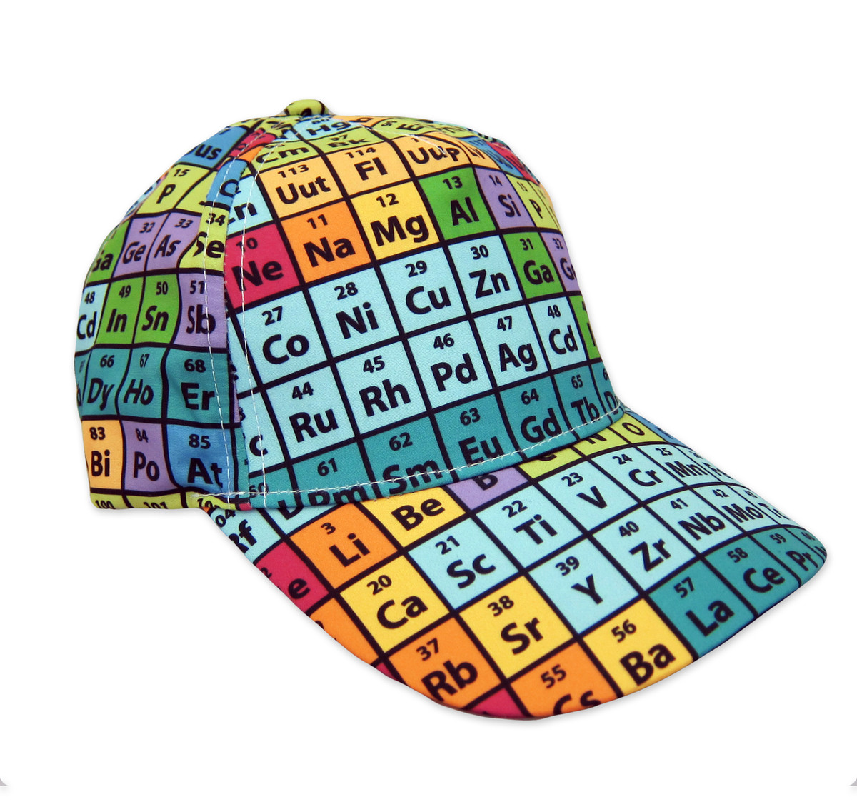 Periodic Table Hat, Rainbow Baseball Cap, Cotton