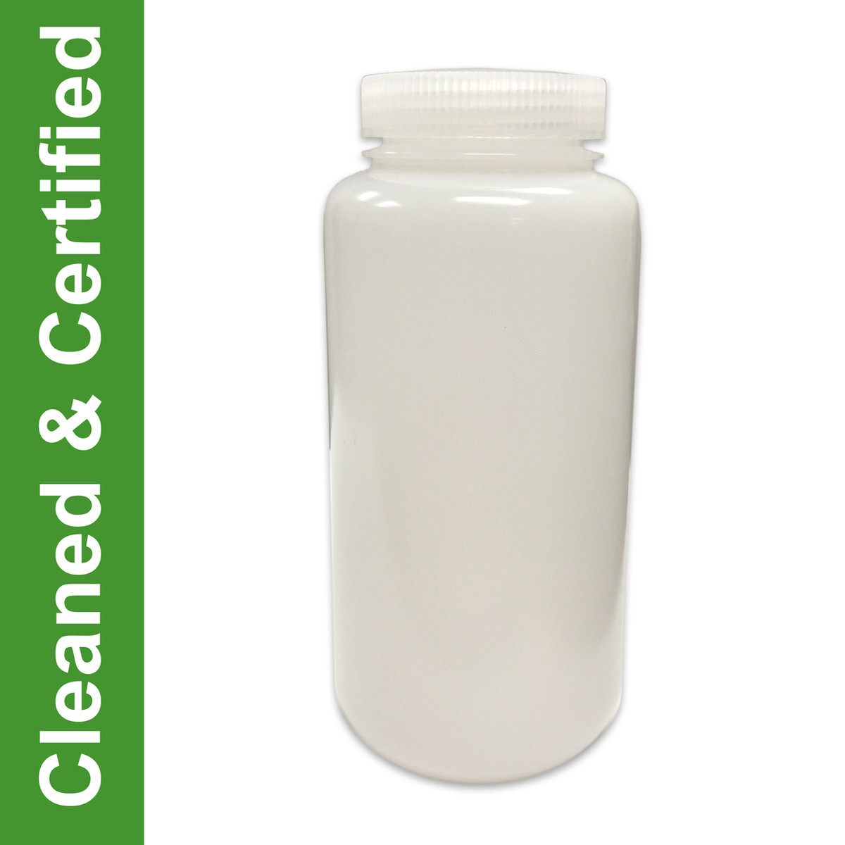 Cleaned & Certified Bottles, 1000mL HDPE Wide Mouth, case/50