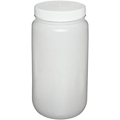 Nalgene® 2120-0005 2 Liter Large Wide Mouth Round HDPE Bottles, Polypropylene Closure, case/6