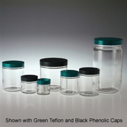 Clear Glass Jars, 4oz, White PE Foam Lined Caps, case/24