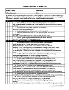 lab safety inspection checklist
